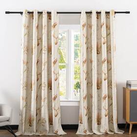 Vogol 005clt003c3s5296 Floral Print Curtains 96 Inches Long Country Rustic Blackout Drapes Gr