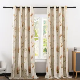005clt003c3s5296 Vogol Floral Print Curtains 96 Inches Long Country Rustic Blackout Drapes Gr