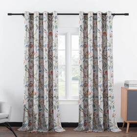 Vogol 005qhzgcl004 Plants Pattern Room Darkening Grommet Window Curtains Noise Reducing W