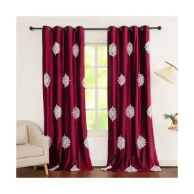 008cl19014brs60106 Vogol Extra Long Farmhouse Curtains 2 Panels Luxury Velvet Black O... Fast Ship