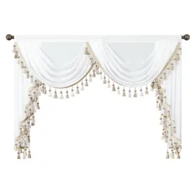 008cscmky100s59 Vogol Sheer Window Curtains Valance 1 Panel Retro Style Drapes For Living Ro