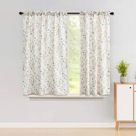 Vogol 010ctbcy2746s4245 Light Filtering Curtains Rod Pocket Elegant Natural Window Treatments