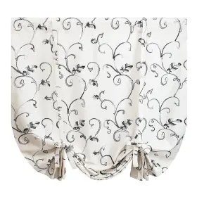 Cmqh009c1s4563up Vogol Linen Tie Up Curtains With Vines Embroidery - Adjustable Farmhouse And Li