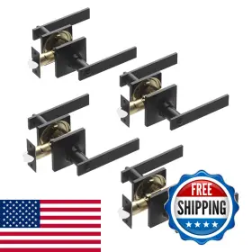 B0d1xy87q2 Voraus Privacy Door Levers 4 Pack Matte Black Handles Keyless Interior