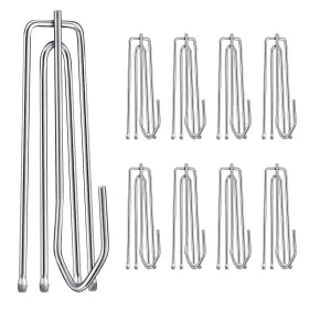 Vrss 614409486749 Stainless Steel 2.7 Inch Long 4-prong Curtain Pleat Tape Hooks Pinch C
