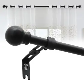 16clg-yuantou-msh-3jie Vughiua Curtain Rods For Windows 28 To 48 Inch 5/8 Matte 24-48 Black