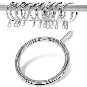 Wanxiang 046432096655 20 Pcs Metal Curtain Rings With Eyelet 11/2 Inch Inner Diameterfits Up To 11/4 I