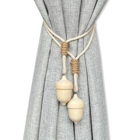 Warmtone 1wttb11p04-02 Curtain Holdbacks Boho Tiebacks For Drapes Farmhouse Cotton Rope Adjustable