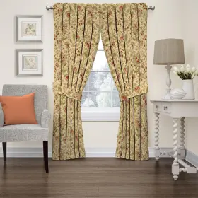 14078052095ant Waverly Imperial Dress Window Panel With Tie Back - Antique Design 52 Inch X 95