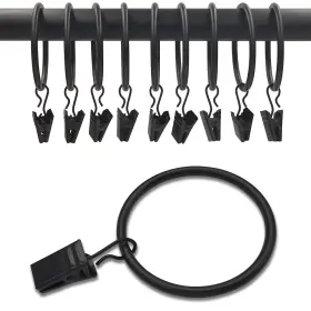 Weekseight 194467167441 40 Pack Black Curtain Rings With Clips Hooks Hangers Clip For