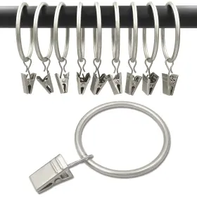 Weekseight 194467167465 40 Pack Matte Silver Curtain Rings With Clips Hooks Hangers Clip R Inch