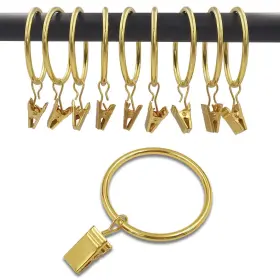 Weekseight 194467167472 40 Pack Gold Curtain Rings With Clips Hooks Hangers Clip For H