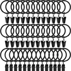 Weekseight 194467167533 44 Pack Black Curtain Rings With Clips Hooks Hangers Clip For