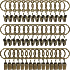 Weekseight 194467167564 44 Pack Bronze Curtain Rings With Clips Hooks Hangers Clip For