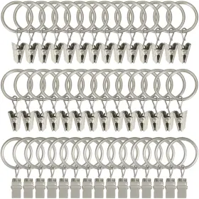 Weekseight 194467167571 44 Pack Matte Silver Curtain Rings With Clips Hooks Hangers Clip R Inch