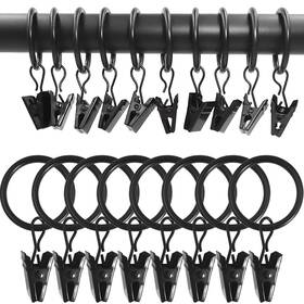 Weekseight 194467167595 100 Pack Black Curtain Rings With Clips Hooks Hangers Cli