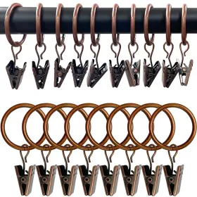 Weekseight 194467167618 100 Pack Antique Copper Curtain Rings With Clips Hooks Hangers Clip