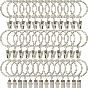 Weekseight 194467273142 Paquete De 40 Anillos Cortina Metal Con Clips Ganchos Para Colgar Cortinas