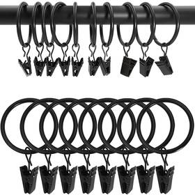 Weekseight 194467273166 100 Pack Black Curtain Rings With Clips Hooks Hangers Cli