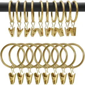 Weekseight 194467273173 100 Pack Gold Curtain Rings With Clips Hooks Hangers Clip For