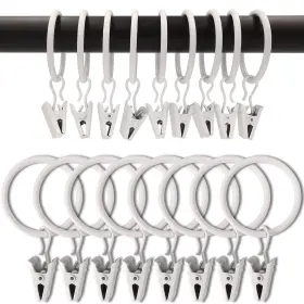 Weekseight 194467273180 100 Pack White Curtain Rings With Clips Hooks Hangers Clip For