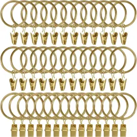 Weekseight 194467273203 40 Pack Gold Curtain Rings With Clips Hooks Hangers Clip For H