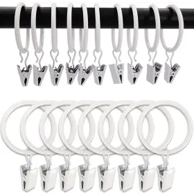 Weekseight 194467273210 100 Pack White Curtain Rings With Clips Hooks Hangers Clip For