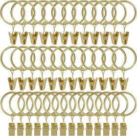 Weekseight 313047957962 40 Pack Gold Curtain Rings With Clips Hooks Hangers Clip For Hang
