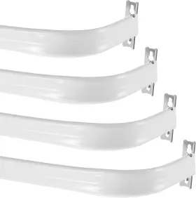 Ute-wesiti-1858 Wesiti 4 Packs Curtain Single Rods For Windows Adjustable 36-60 Inch White