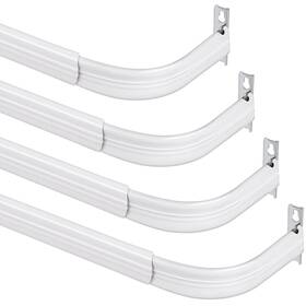 Wesiti Ute-wesiti-601 4 Packs Curtain Single Rods Bulk For Windows 25-42 Inch White