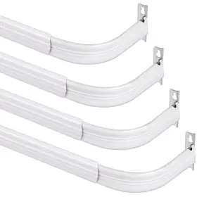 Ute-wesiti-601 Wesiti 4 Packs Curtain Single Rods Bulk For Windows 25-42 Inch White