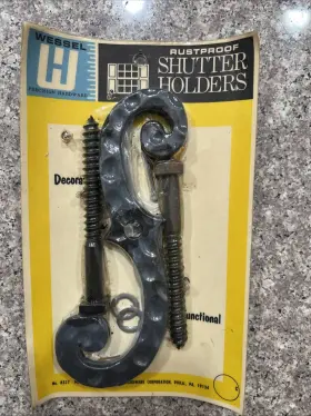 8327 Wessel Rustproof Decorative Shutter Holders 2 In Pack New Old Stock Made Usa