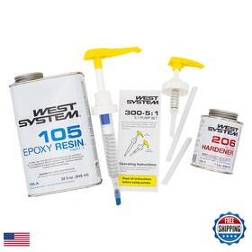 West System B07jgj84y4 105a Epoxy Resin 32 Fl Oz Bundle 206a Slow Hardener 7 Oz