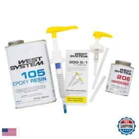 B07jgj84y4 West System 105a Epoxy Resin 32 Fl Oz Bundle 206a Slow Hardener 7