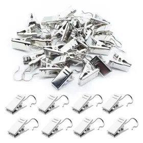Wiconcept 738635063014 100 Pack Metal Hook Clips Hanging Curtain With Hoo