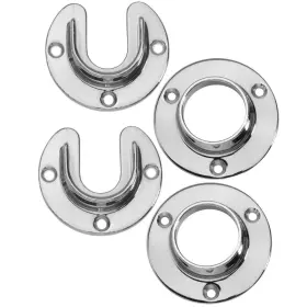 Wideskall 262008878959 Heavy Duty Stainless Steel Closet Pole Sockets Rod End Support With Screws C
