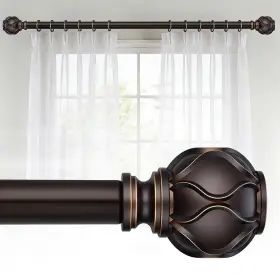 Win4all 714855375144 Bronze Heavy Duty Curtain Rods For Windows 48 To 84 Inch 1 Adjustable D