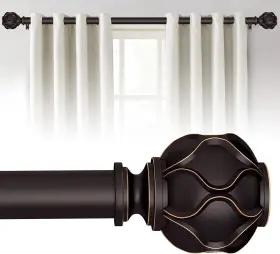 Win4all 714855375151 Bronze Heavy Duty Curtain Rods For Windows 66 To 120 Inch 1 16 -120