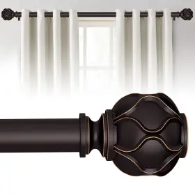 Win4all 714855375168 Bronze Heavy Duty Curtain Rods For Windows 72 To 144 Inch 1 Long Curtai