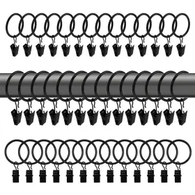 1.0in44p-rcg Wision 44 Pcs 1.0 Inch Metal Curtain Rings With Clips Rustproof Closer Drapery