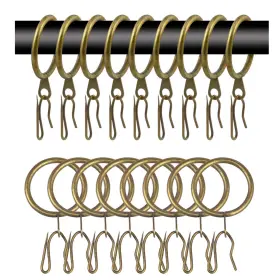 40p-crhb Wision 40 Pcs Metal Curtain Rings And Hooks - 30 Mm Internal Diameter Decorative Curta