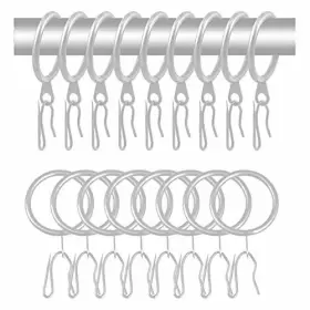 60p-yrh Wision 60 Pcs Metal Drapery Curtain Rings Rods And 60pcs Matt Silver