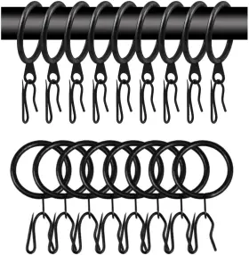 Wision 657834303977 60 Pcs Metal Curtain Rings With Eyelet And Curta Inch