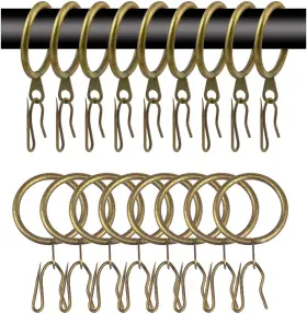 Wision 657834304257 60 Pcs Metal Curtain Rod Rings And Pins Curta