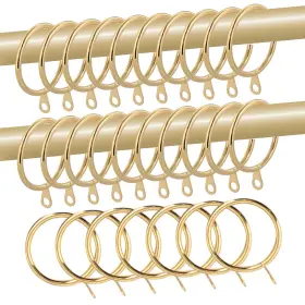 Wision 657834304950 28 Pcs 1.5-inch Inner Diameter Metal Drapery Rings Curtain With Eyelets