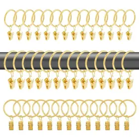 Wision 764126169705 40 Pcs 1.26 Inch Metal Curtain Rings With Clips Rod Rustproof Cu