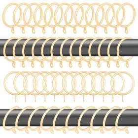 Wision 764126169743 28 Pcs 1.5inch Inner Diameter Metal Drapery Rings Curtain With Eyelets Dec