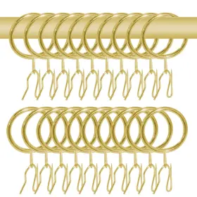 Wision 764126907048 30 Pcs Metal Curtain Rings And Hooks 30mm Internal Diameter Decorative