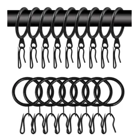Wision 791545180066 40 Pcs Metal Curtain Drapery Rings Rod And Dr