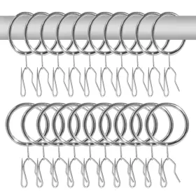 Wision 791545180608 40 Pcs Metal Curtain Rings Drapery And Pins Draper
